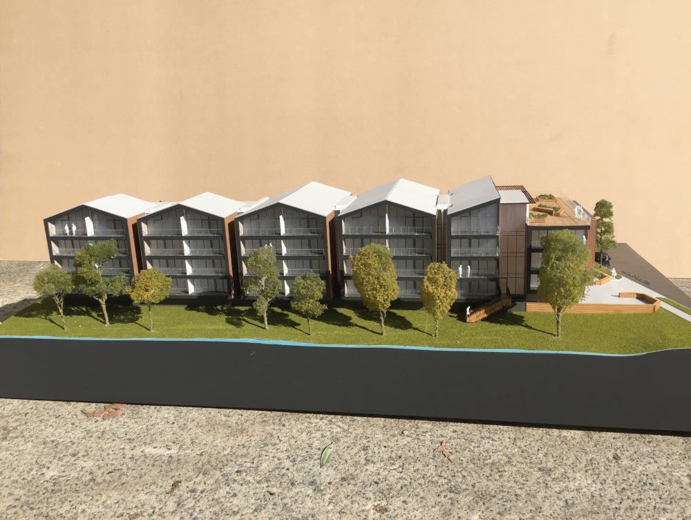 Celad Model Case Study - Timber clad Apartments model | The Model Shop